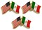 Box of 3 Mexico & US Crossed Flag Lapel Pins, Country & American Double Friendship Tie & Hat Pin Badges